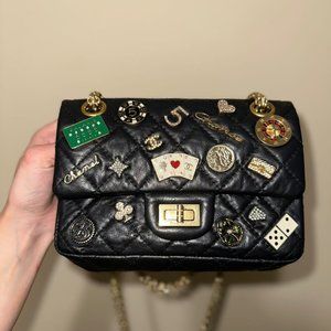 CHANEL Aged Calfskin Lucky Charms 2.55 Reissue 224 Flap Black